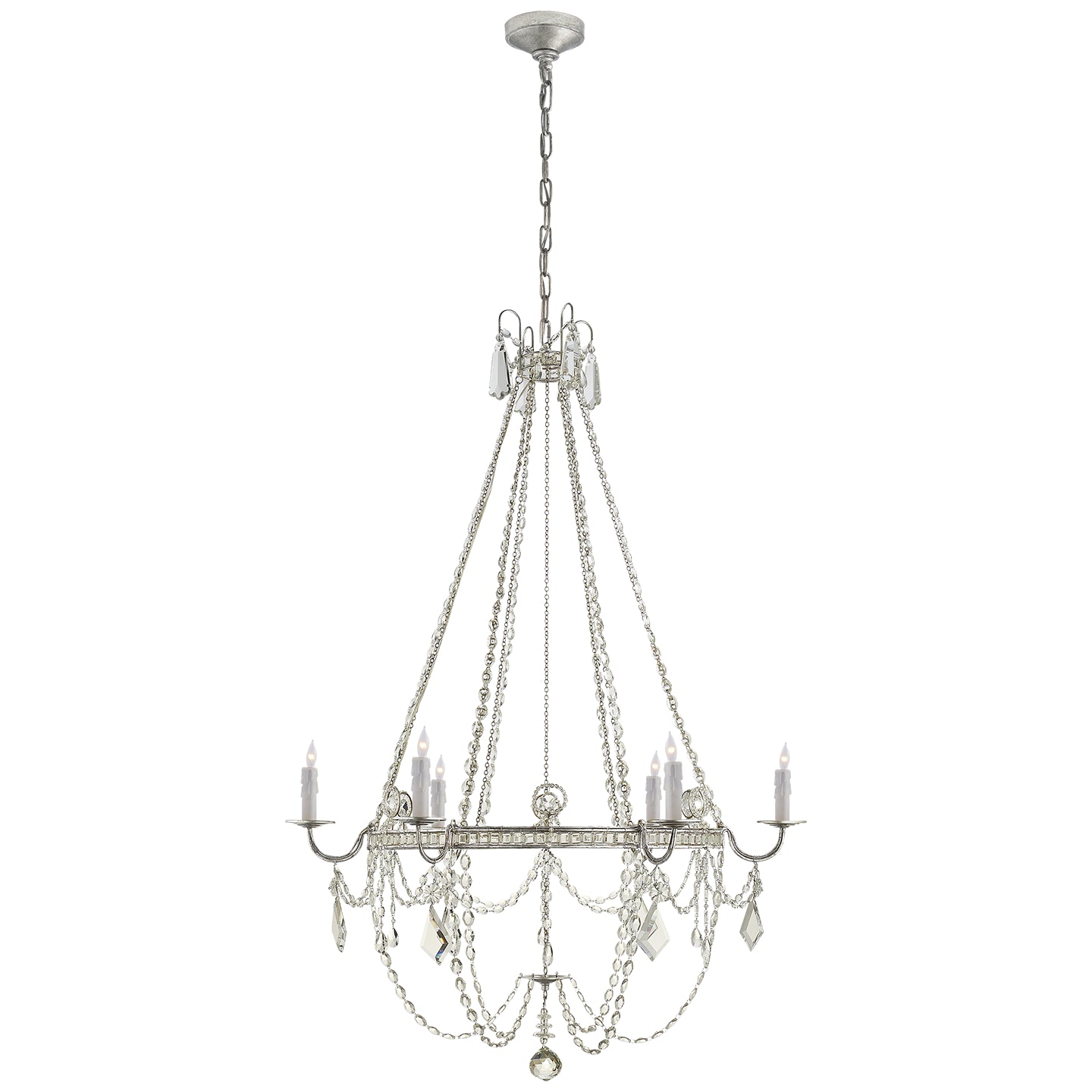 Load image into Gallery viewer, Visual Comfort Signature - SP 5031BSL-CG - Six Light Chandelier - Sharon - Burnished Silver Leaf
