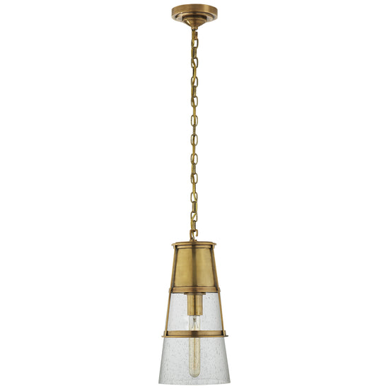 Load image into Gallery viewer, Visual Comfort Signature - TOB 5752HAB-SG - One Light Pendant - Robinson - Hand-Rubbed Antique Brass
