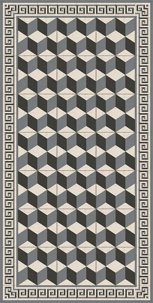 Vinyl Rug- Cubic Pattern - Curated Home Decor