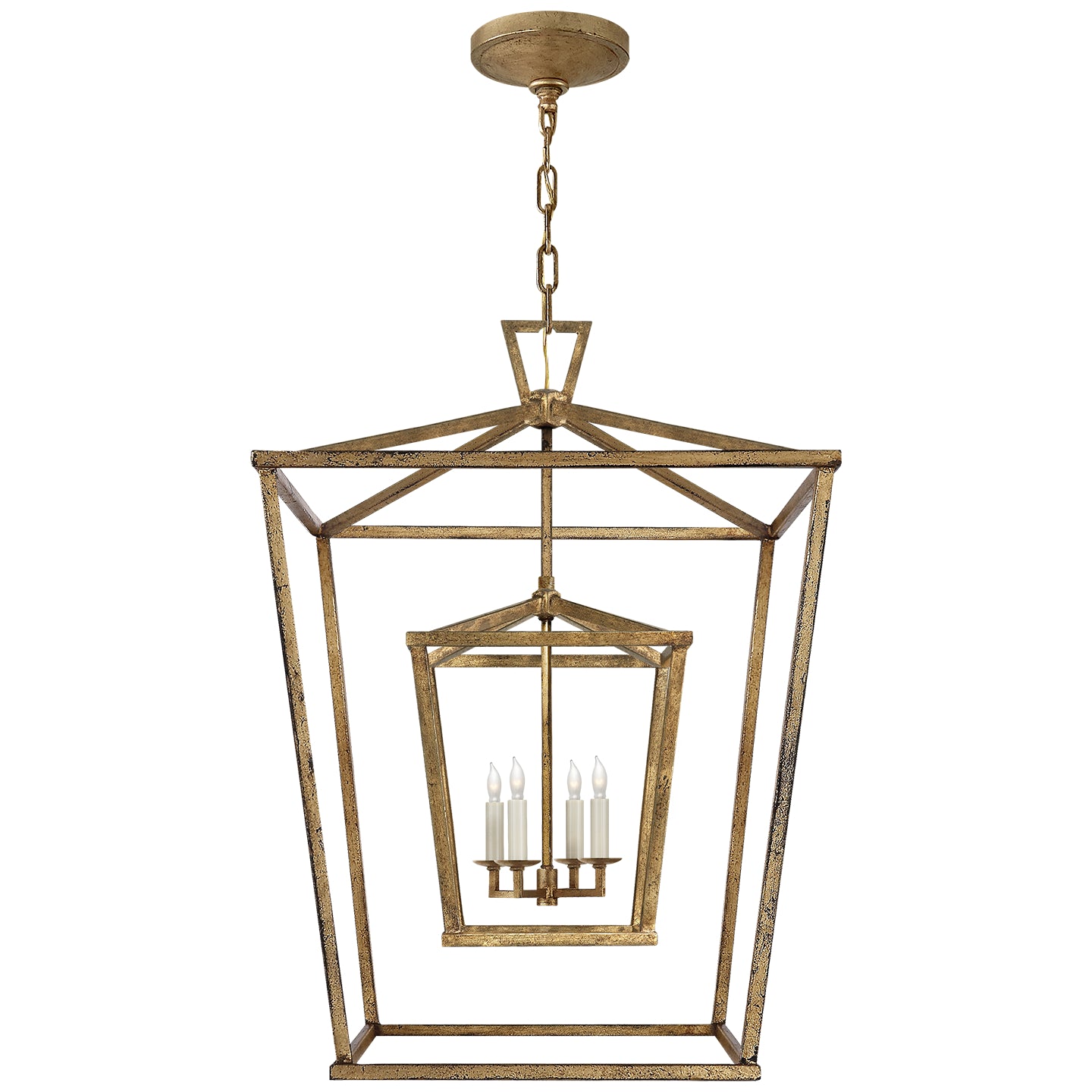 Visual Comfort Signature - CHC 2179GI - Four Light Lantern - Darlana Double Cage - Gilded Iron