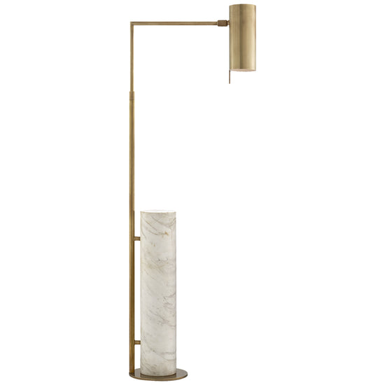 Visual Comfort Signature - KW 1611AB/WM - LED Floor Lamp - Alma - Antique-Burnished Brass and White Marble