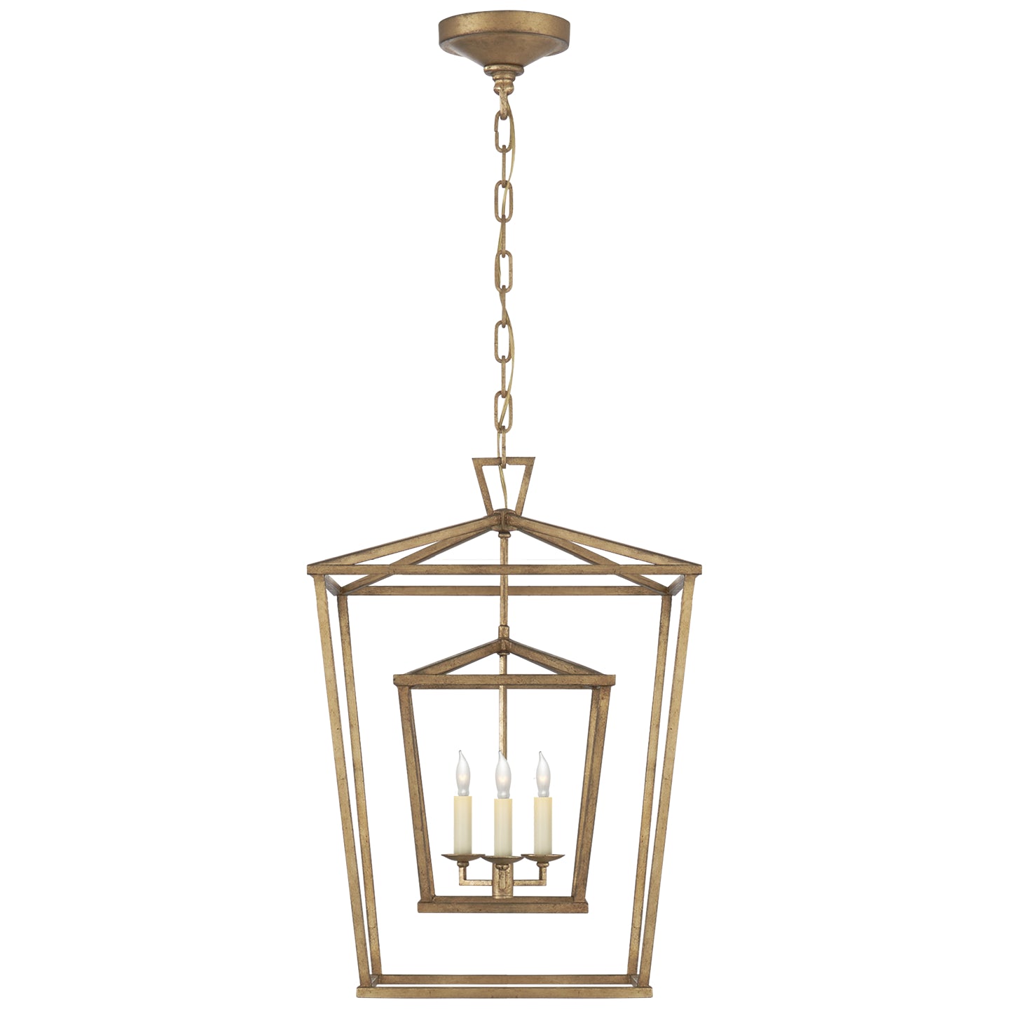 Load image into Gallery viewer, Visual Comfort Signature - CHC 2178GI - Three Light Lantern - Darlana Double Cage - Gilded Iron
