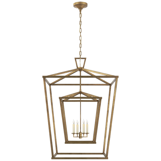 Visual Comfort Signature - CHC 2199GI - Four Light Lantern - Darlana Double Cage - Gilded Iron