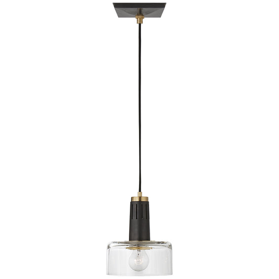 Load image into Gallery viewer, Visual Comfort Signature - TOB 5702BZ/HAB-CG - One Light Pendant - Iris - Bronze and Hand-Rubbed Antique Brass
