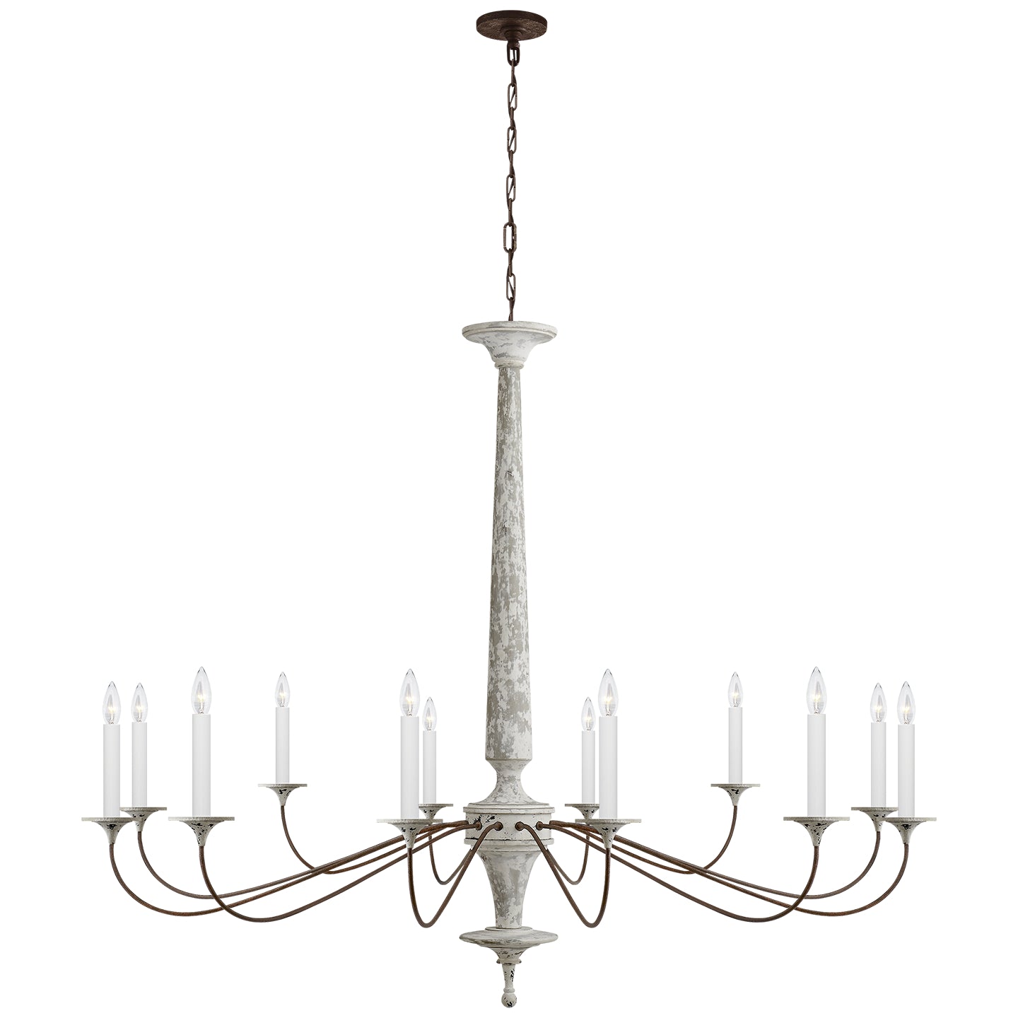 Visual Comfort Signature - SK 5350SWH/NR - 12 Light Chandelier - Bordeaux - Swedish White and Natural Rust