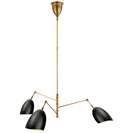 Visual Comfort Signature - ARN 5008HAB-BLK - Three Light Chandelier - Sommerard - Hand-Rubbed Antique Brass and Black