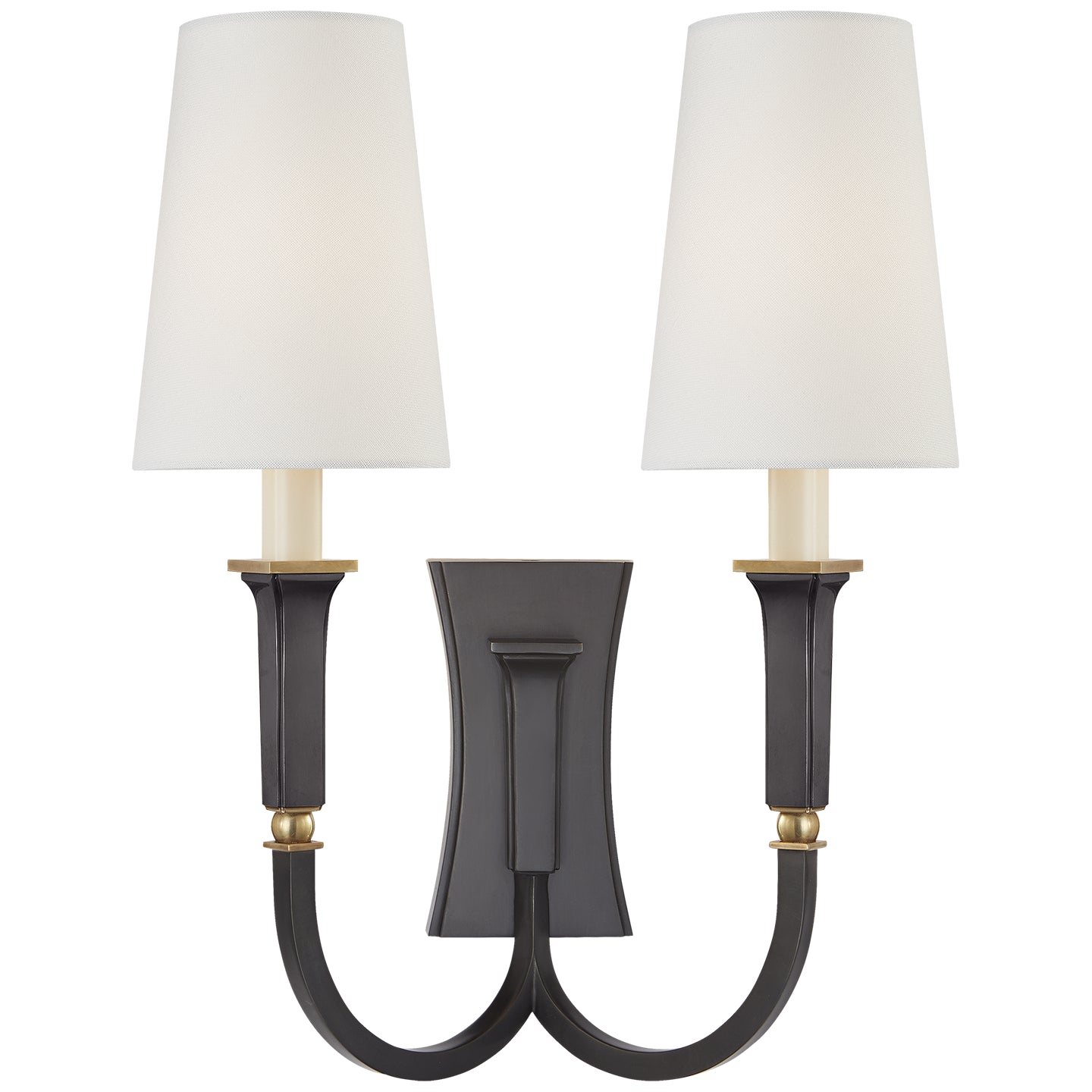 Visual Comfort Signature - TOB 2273BZ/HAB-L - Two Light Wall Sconce - Delphia - Bronze with Antique Brass