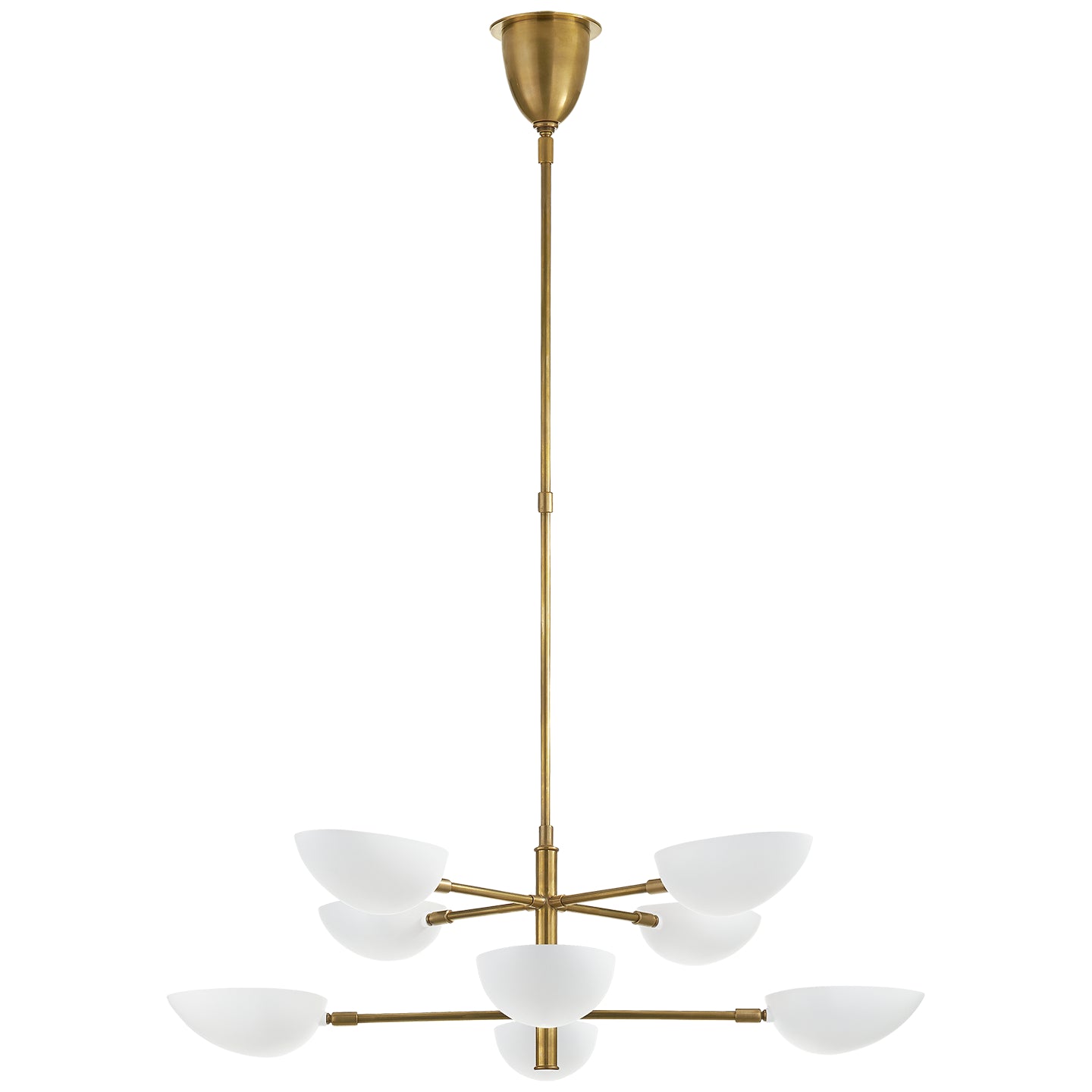 Visual Comfort Signature - ARN 5501HAB-WHT - Eight Light Chandelier - Graphic - Hand-Rubbed Antique Brass