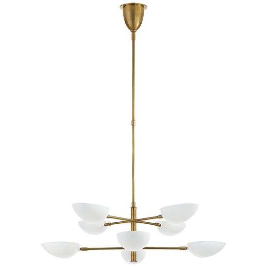Load image into Gallery viewer, Visual Comfort Signature - ARN 5501HAB-WHT - Eight Light Chandelier - Graphic - Hand-Rubbed Antique Brass
