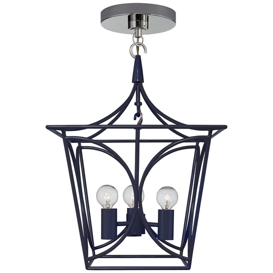 Load image into Gallery viewer, Visual Comfort Signature - KS 5143NVY/PN - Four Light Mini Lantern - Cavanagh - French Navy and Polished Nickel
