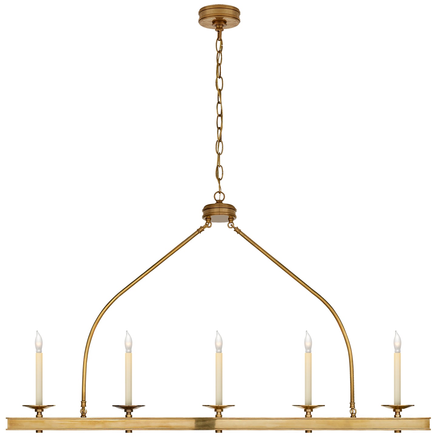 Load image into Gallery viewer, Visual Comfort Signature - CHC 1605AB - Five Light Linear Pendant - Launceton - Antique-Burnished Brass
