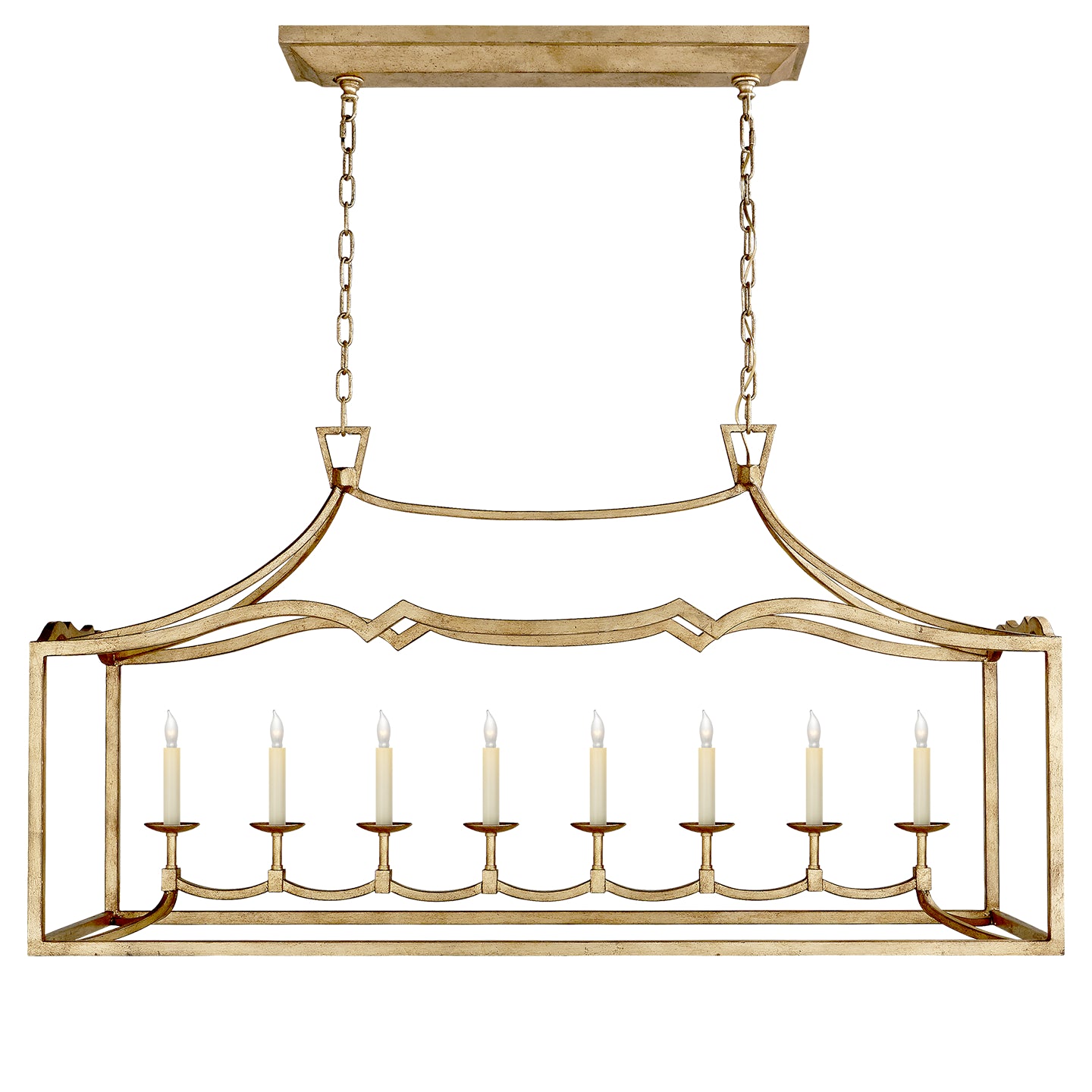 Load image into Gallery viewer, Visual Comfort Signature - CHC 2183GI - Eight Light Linear Pendant - Darlana Fancy - Gilded Iron
