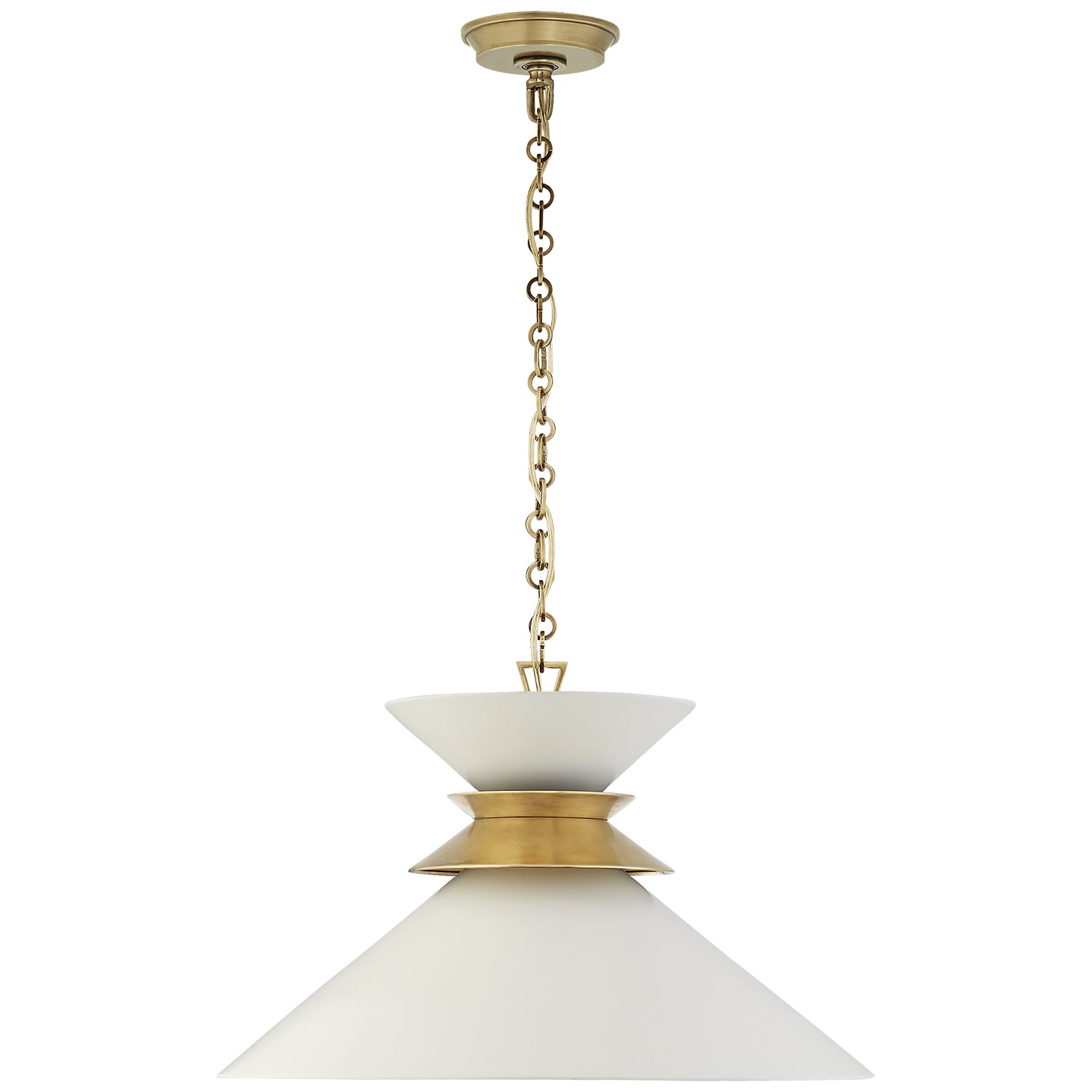 Load image into Gallery viewer, Visual Comfort Signature - CHC 5245AB-WHT - One Light Pendant - Alborg - Antique-Burnished Brass
