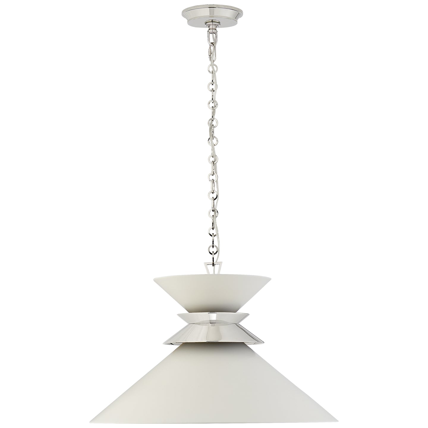 Load image into Gallery viewer, Visual Comfort Signature - CHC 5245PN-WHT - One Light Pendant - Alborg - Polished Nickel
