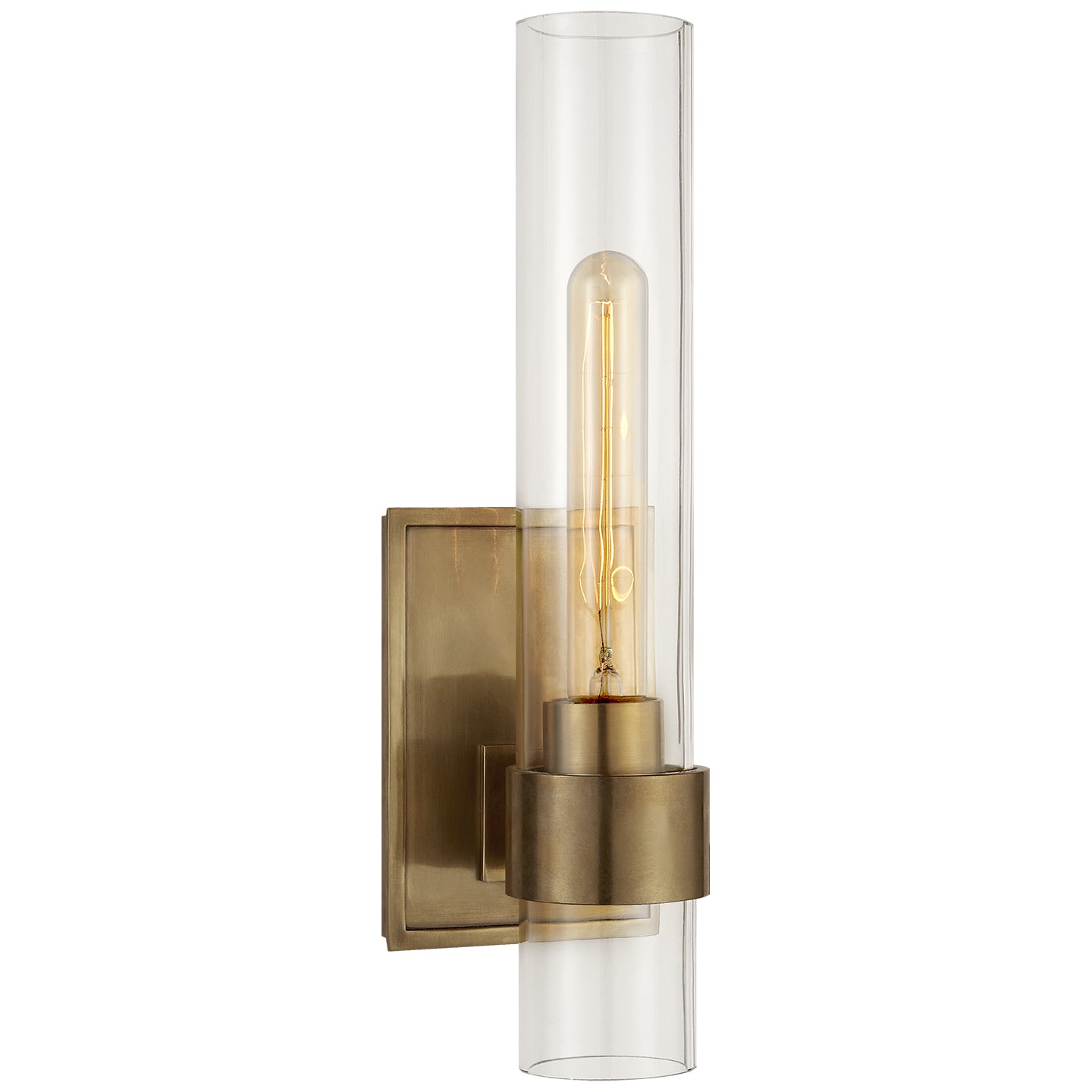 Visual Comfort Signature - S 2165HAB-CG - One Light Wall Sconce - Presidio - Hand-Rubbed Antique Brass