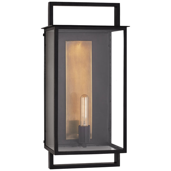 Visual Comfort Signature - S 2192AI-CG - One Light Outdoor Wall Sconce - Halle - Aged Iron and Clear Glass