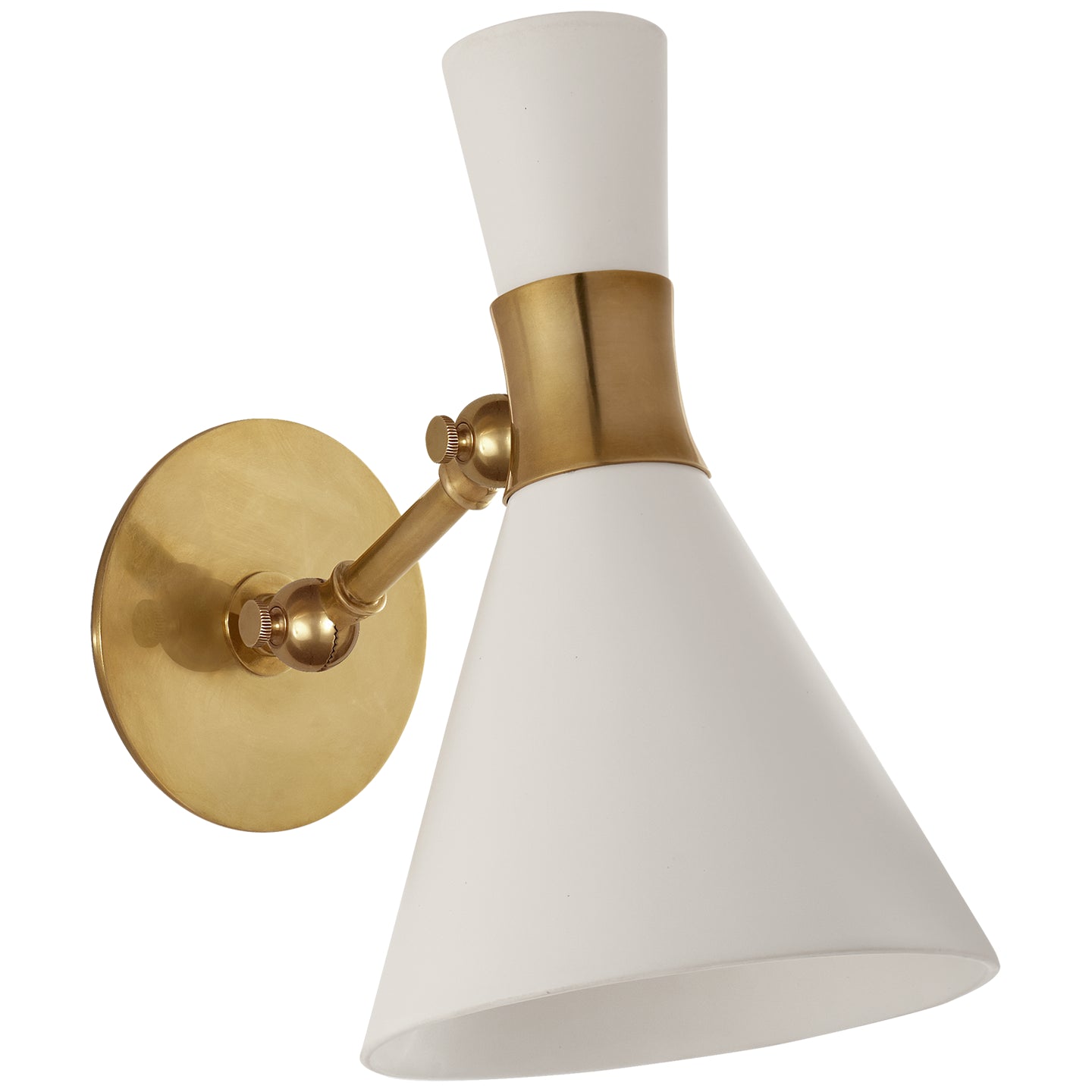 Visual Comfort Signature - S 2640HAB-WHT - One Light Wall Sconce - Liam - Hand-Rubbed Antique Brass