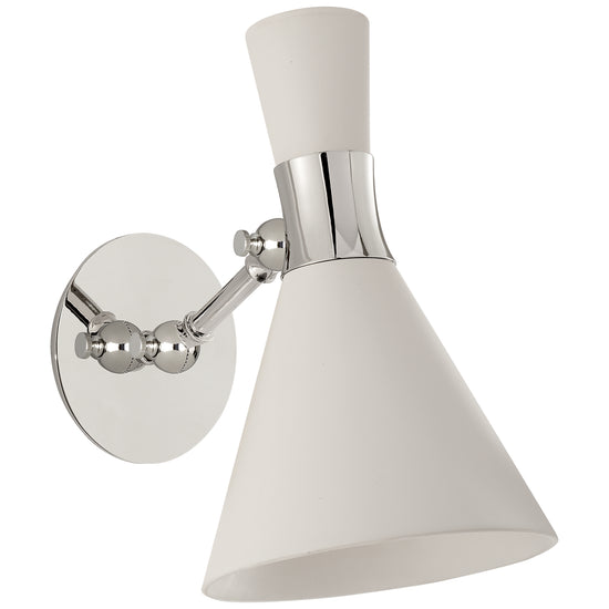 Load image into Gallery viewer, Visual Comfort Signature - S 2640PN-WHT - One Light Wall Sconce - Liam - Polished Nickel
