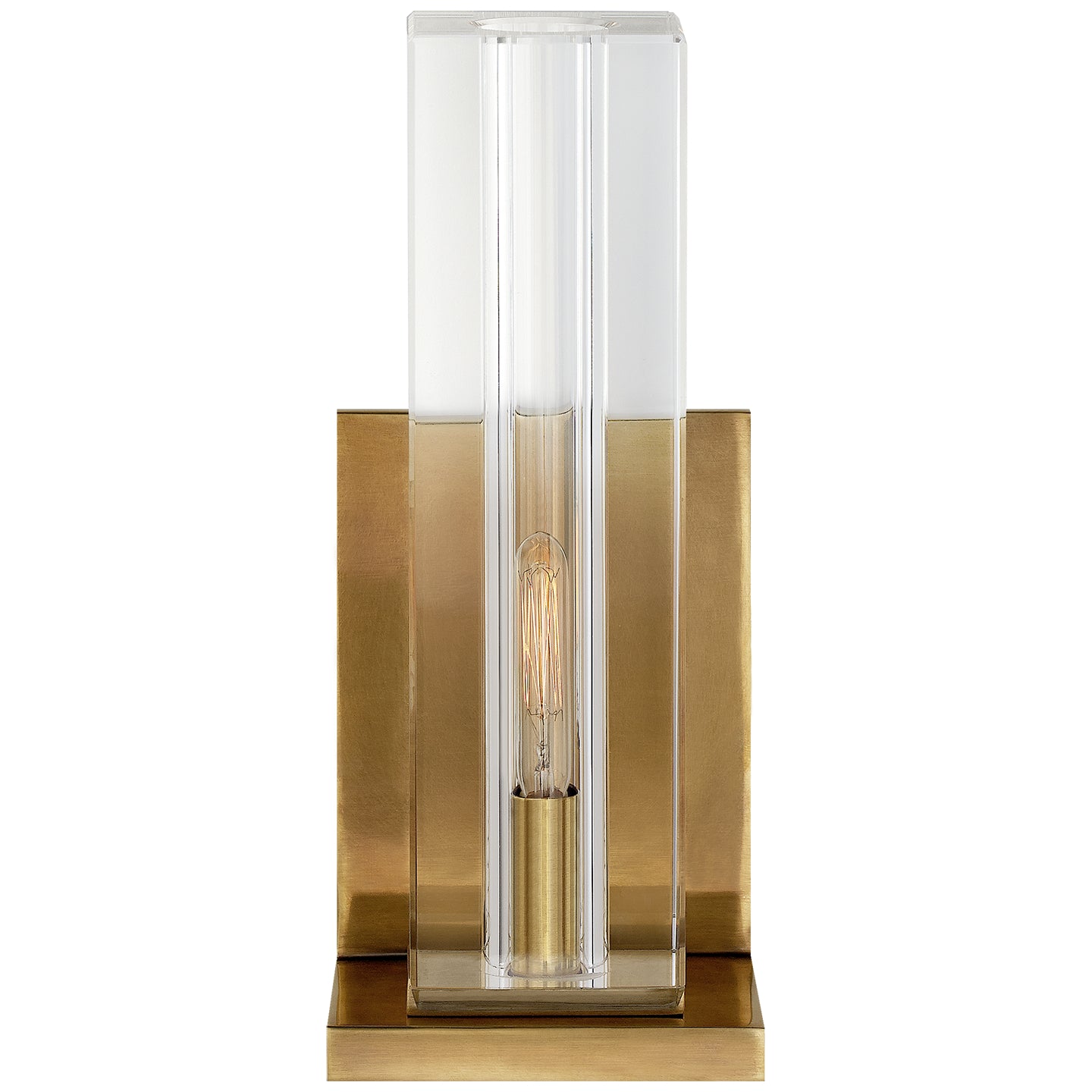 Load image into Gallery viewer, Visual Comfort Signature - S 2944CG/HAB - One Light Wall Sconce - Ambar - Crystal and Hand-Rubbed Antique Brass
