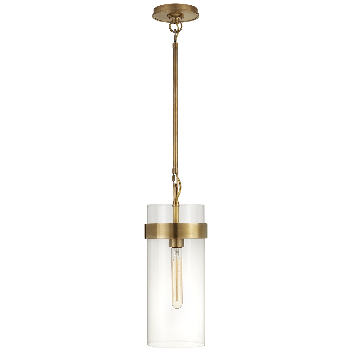 Load image into Gallery viewer, Visual Comfort Signature - S 5673HAB-CG - One Light Pendant - Presidio - Hand-Rubbed Antique Brass

