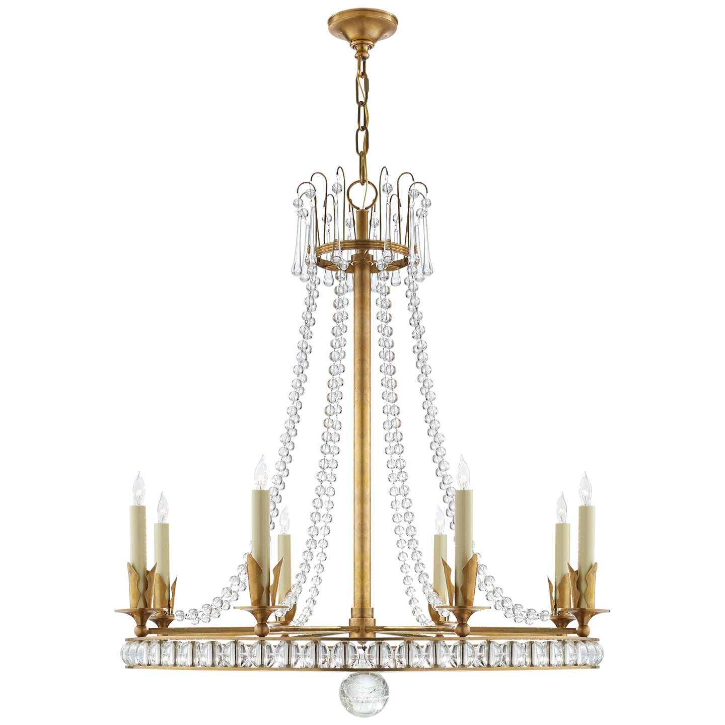 Load image into Gallery viewer, Visual Comfort Signature - SN 5108HAB - Eight Light Chandelier - Regency - Hand-Rubbed Antique Brass
