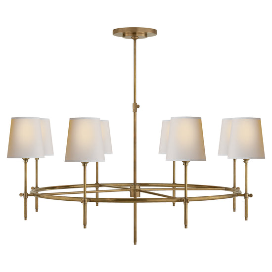 Visual Comfort Signature - TOB 5024HAB-NP - Eight Light Chandelier - Bryant - Hand-Rubbed Antique Brass
