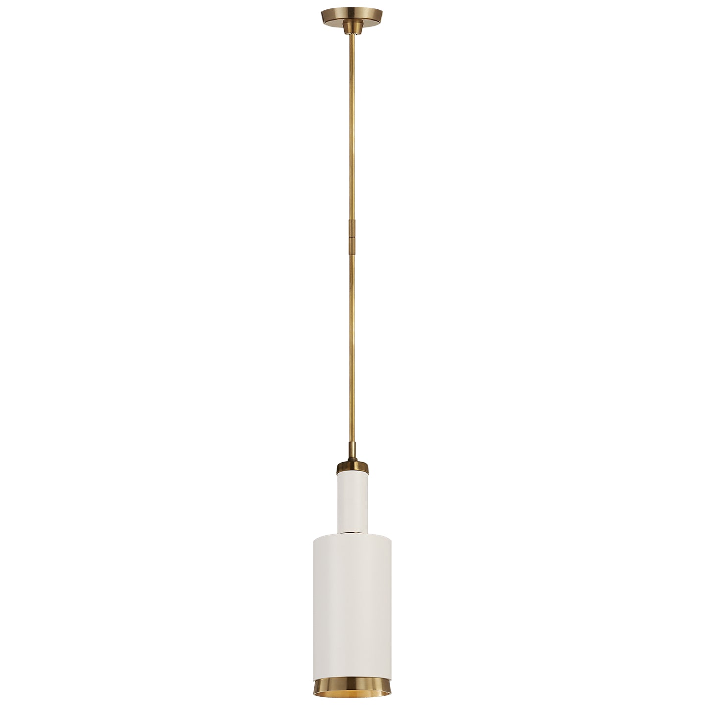 Visual Comfort Signature - TOB 5099HAB/WHT - One Light Pendant - Anders - Hand-Rubbed Antique Brass and White