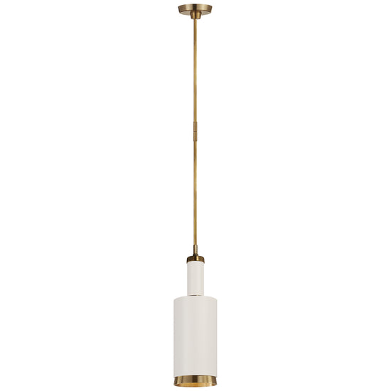 Visual Comfort Signature - TOB 5099HAB/WHT - One Light Pendant - Anders - Hand-Rubbed Antique Brass and White