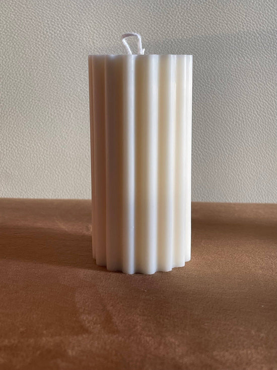 The Ionic | ribbed pillar candle