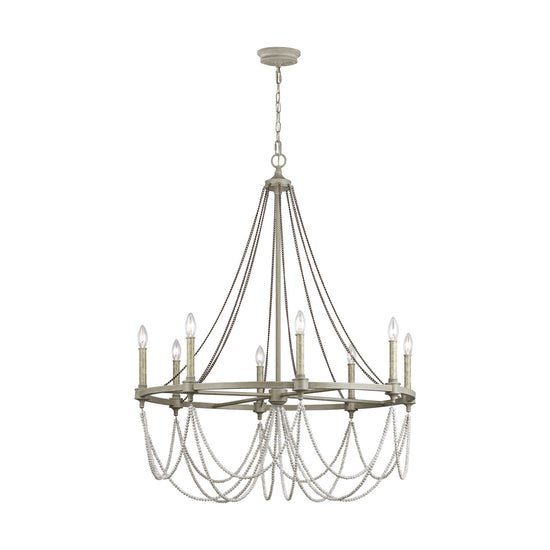 Visual Comfort Studio - F3332/8FWO/DWW - Eight Light Chandelier - Beverly - French Washed Oak / Distressed White Wood