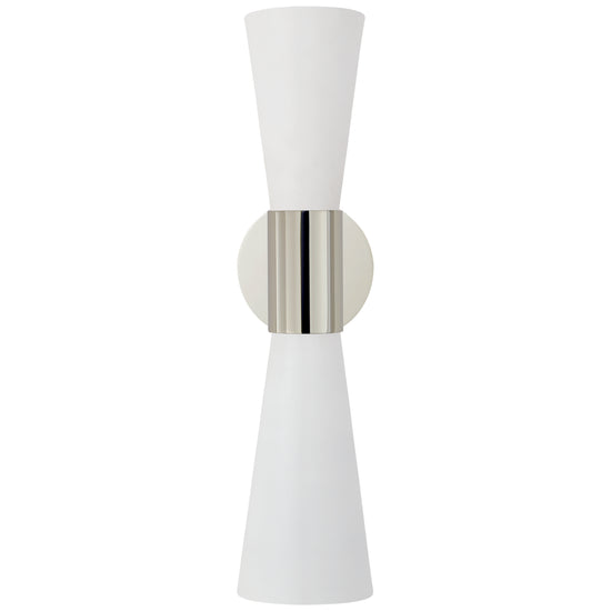 Visual Comfort Signature - ARN 2009PN/WHT - Two Light Wall Sconce - Clarkson - Polished Nickel