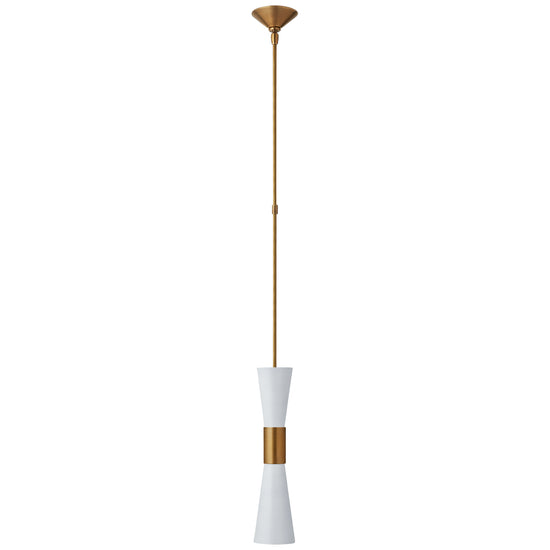 Visual Comfort Signature - ARN 5032HAB/WHT - Two Light Pendant - Clarkson - Hand-Rubbed Antique Brass