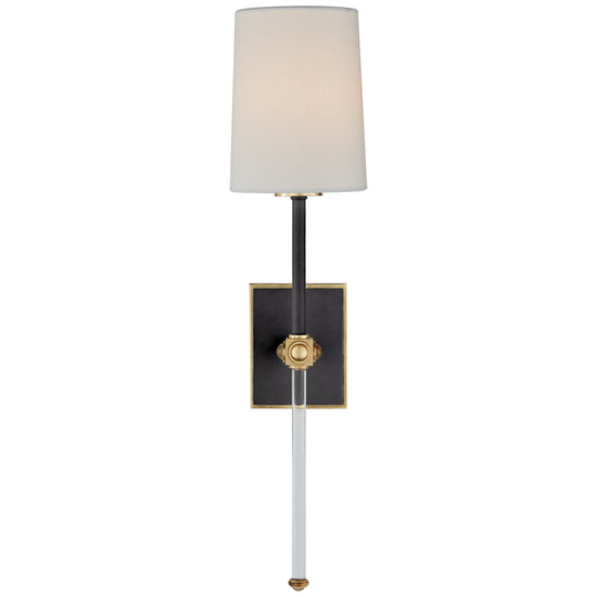 Visual Comfort Signature - JN 2051MBK/CG-L - One Light Wall Sconce - Lucia - Matte Black and Crystal