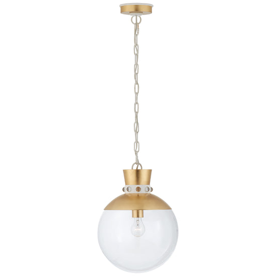 Load image into Gallery viewer, Visual Comfort Signature - JN 5051G/WHT-CG - One Light Pendant - Lucia - Gild with White

