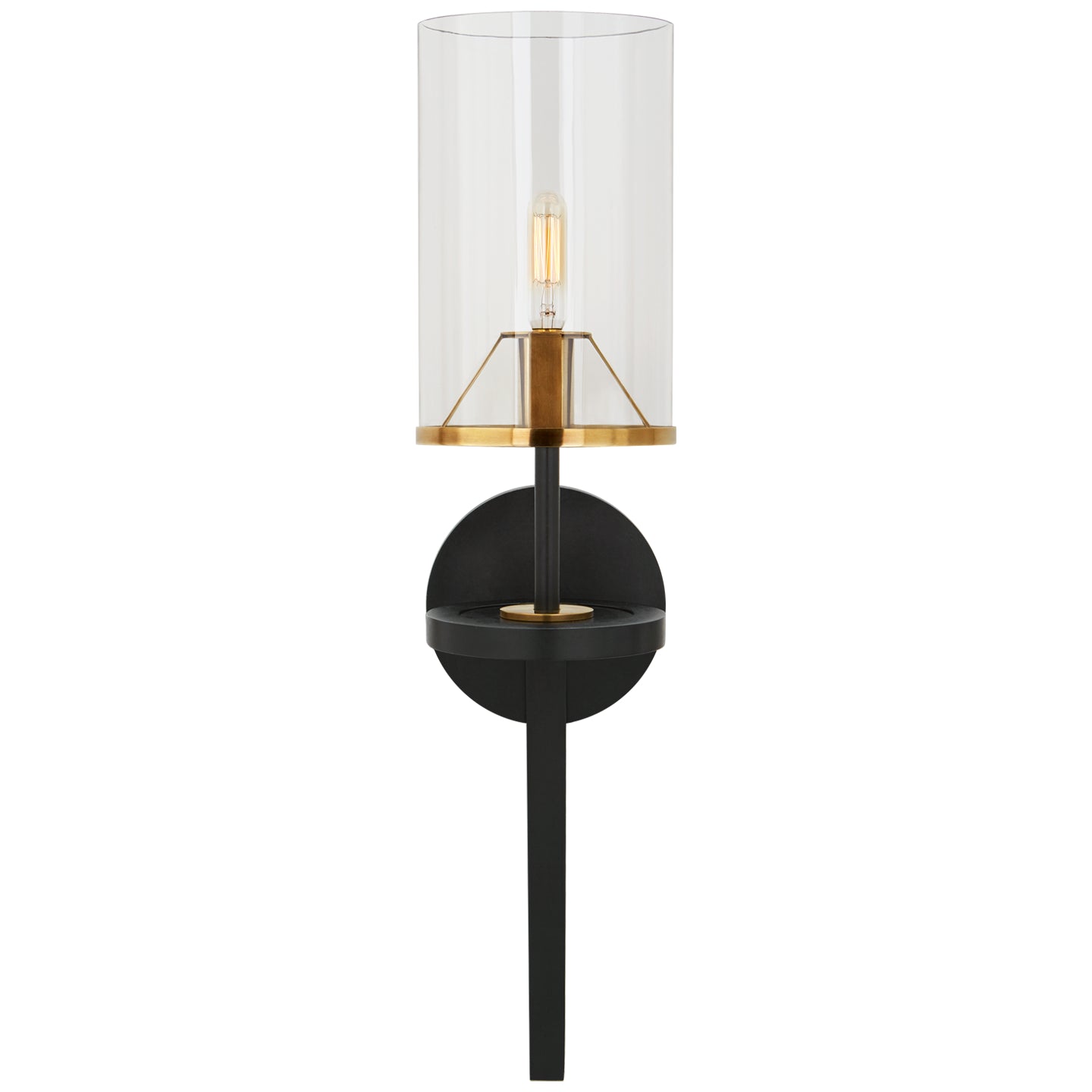 Visual Comfort Signature - TOB 2502BK/HAB-CG2 - One Light Wall Sconce - Vivier - Blackened Iron and Hand-Rubbed Antique Brass