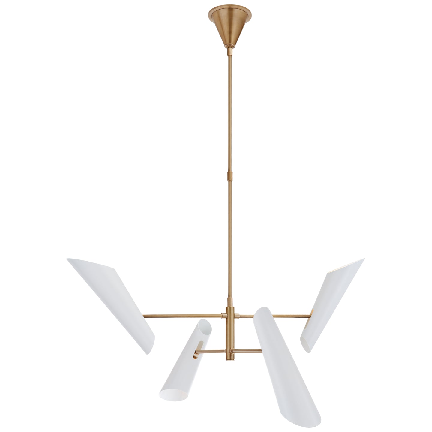 Load image into Gallery viewer, Visual Comfort Signature - ARN 5410HAB-WHT - LED Chandelier - Franca - Hand-Rubbed Antique Brass
