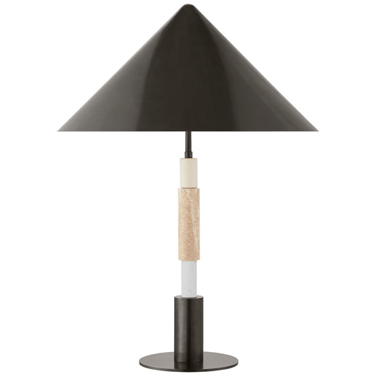 Visual Comfort Signature - KW 3607BZ/TVT-BZ - LED Table Lamp - Mira - Bronze and Travertine