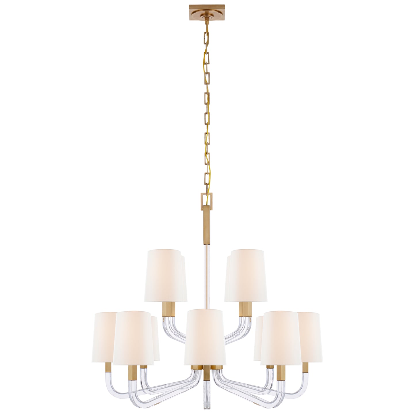 Load image into Gallery viewer, Visual Comfort Signature - CHC 5903AB/CG-L - 12 Light Chandelier - Reagan - Antique-Burnished Brass and Crystal
