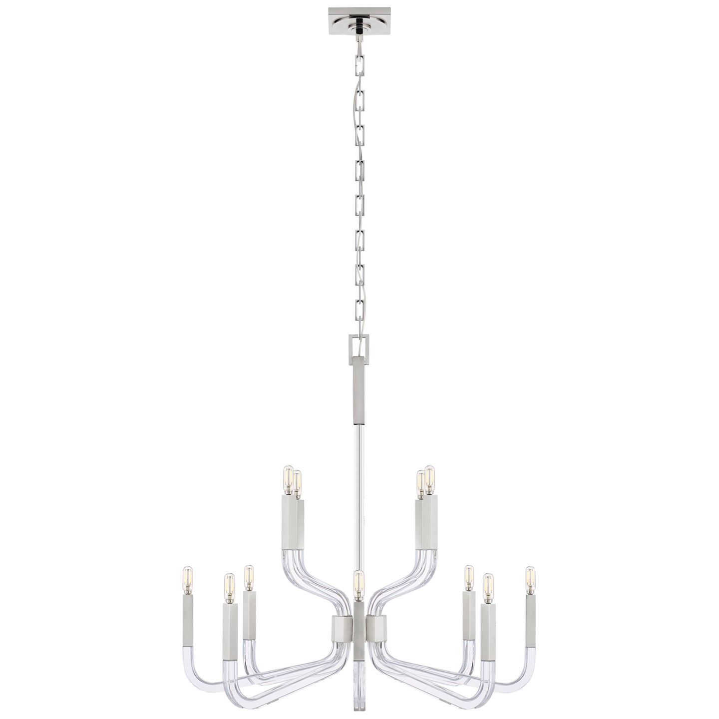 Load image into Gallery viewer, Visual Comfort Signature - CHC 5903PN/CG - 12 Light Chandelier - Reagan - Polished Nickel and Crystal

