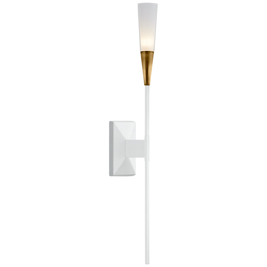 Visual Comfort Signature - CHD 2601WHT - LED Wall Sconce - Stellar - Matte White and Antique Brass