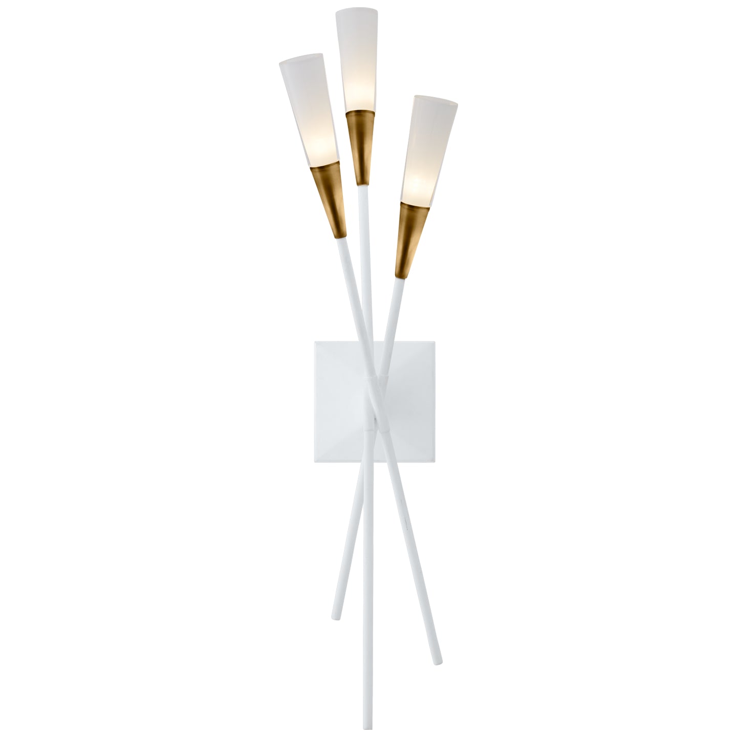 Visual Comfort Signature - CHD 2602WHT - LED Wall Sconce - Stellar - Matte White and Antique Brass