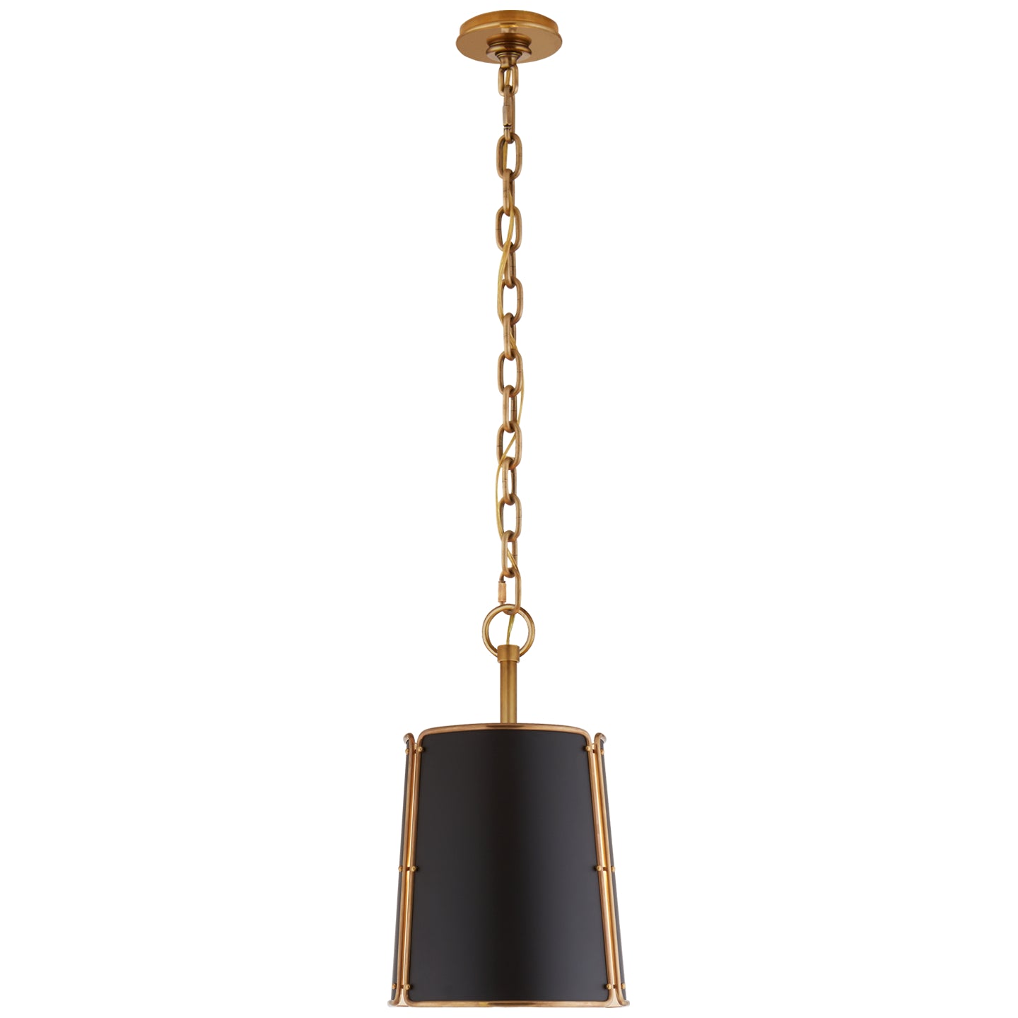 Load image into Gallery viewer, Visual Comfort Signature - S 5645HAB-BLK - One Light Pendant - Hastings - Hand-Rubbed Antique Brass

