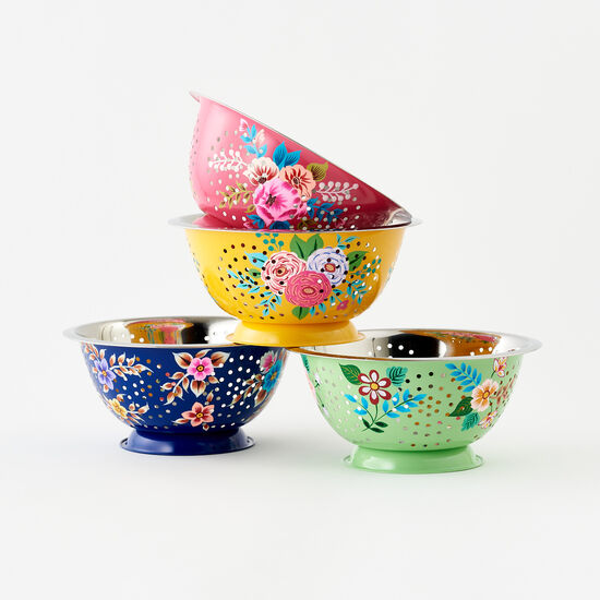 Hand Painted Floral Colander - Curated Home Decor