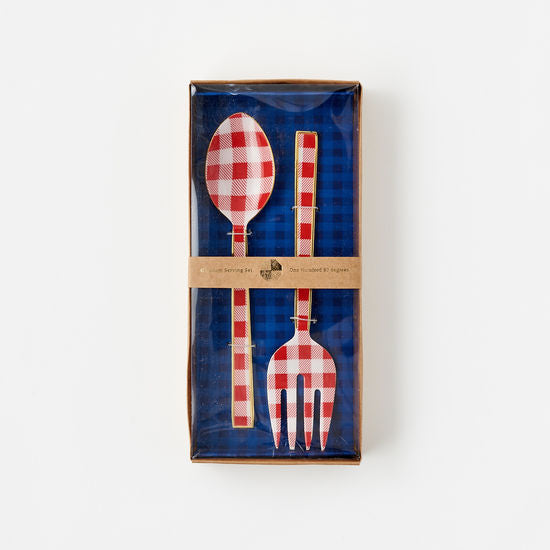 Red Gingham Serving Set - Curated Home Decor