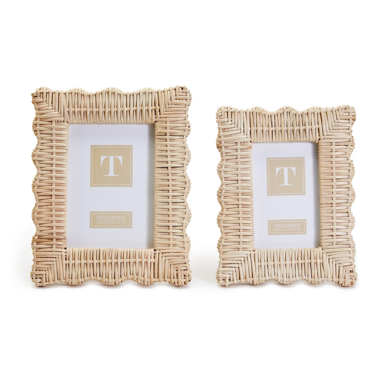 Wicker Scalloped  Frame Set of 2 - Curated Home Decor