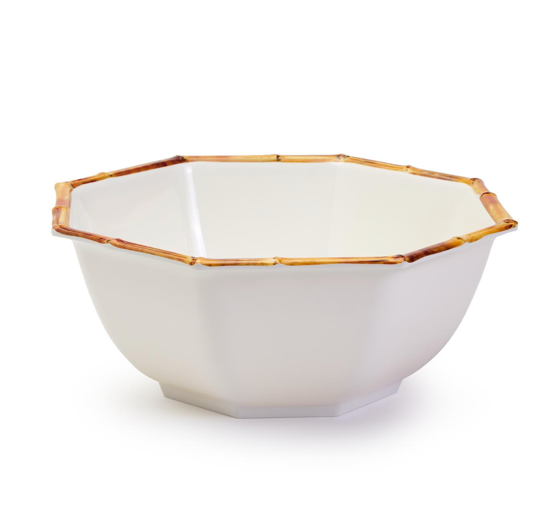 BAMBOO TOUCH OCTAGONAL SERVING BOWL - Curated Home Decor