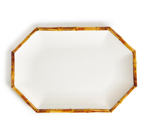 BAMBOO TOUCH OCTAGONAL SERVING TRAY / PLATTER - Curated Home Decor