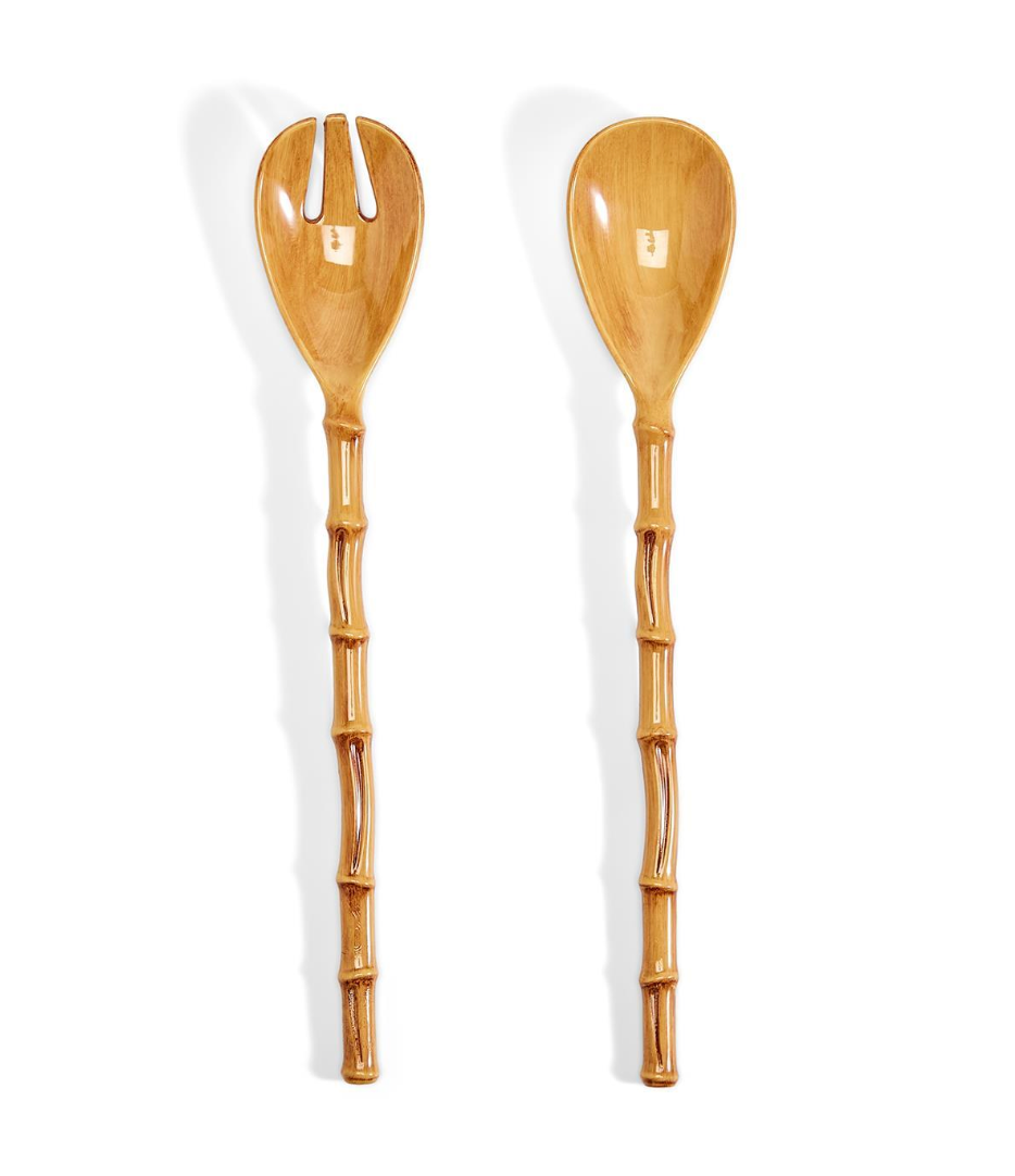 BAMBOO TOUCH ACCENT SET OF 2 SERVERS - Curated Home Decor