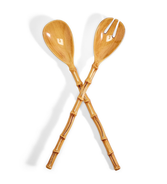 BAMBOO TOUCH ACCENT SET OF 2 SERVERS - Curated Home Decor