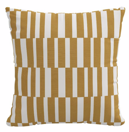 Decorative Pillow in Jump-Striped Mustard - Curated Home Decor